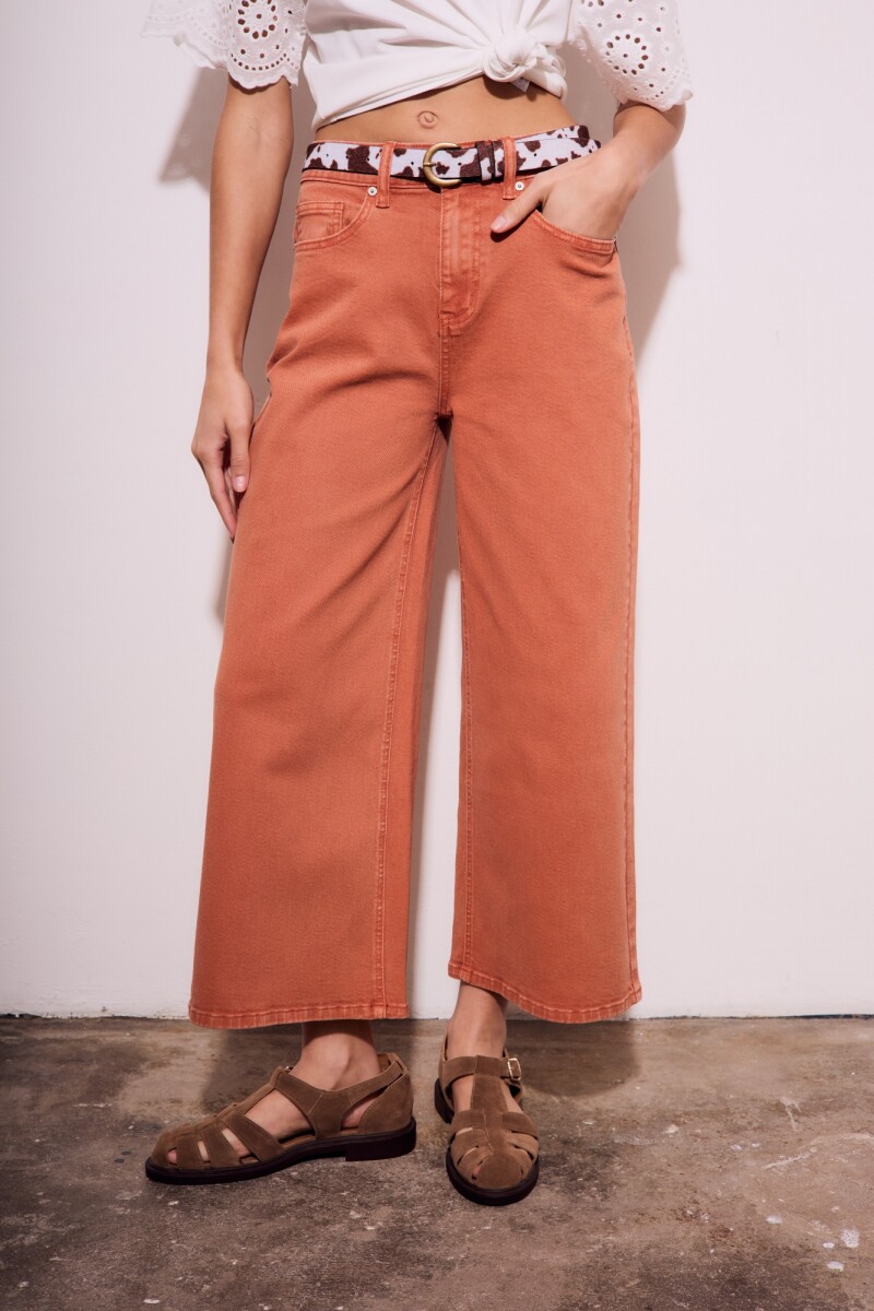 Jean Wide Lavado Ocre