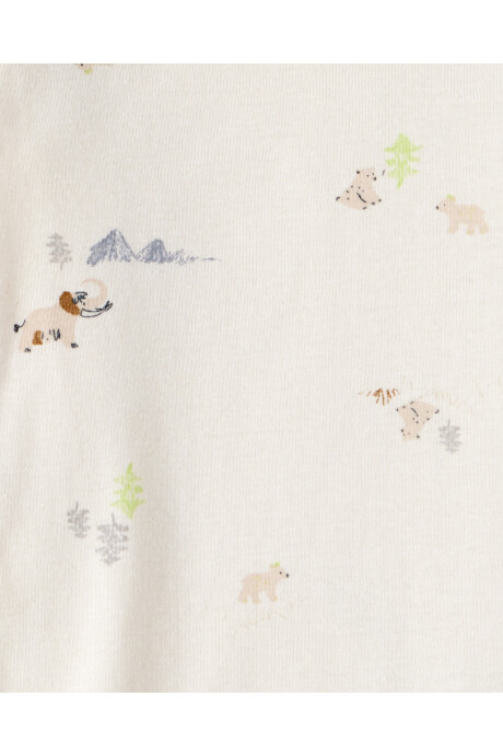 Set tres piezas de algodón, pantalón y dos bodies, azul y blanco, diseño elefante Sin color