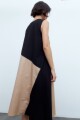 Vestido color block negro