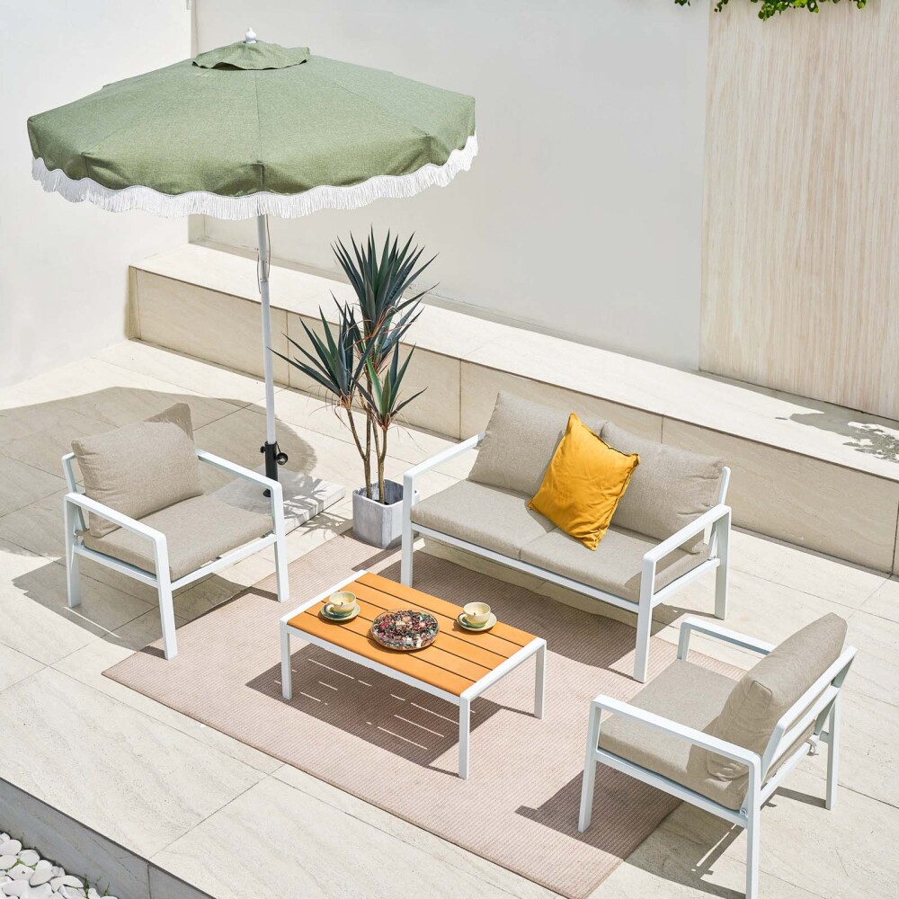 SET DE LIVING ALUMINIO BLANCO VIENA