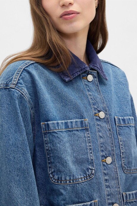 Campera De Jean Mujer Medium Wash