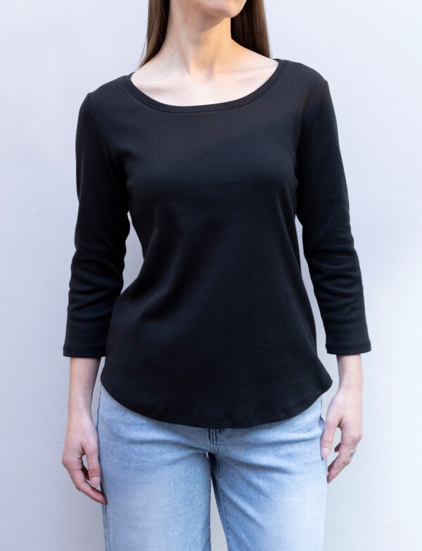 Remera Algodon Basica NEGRO