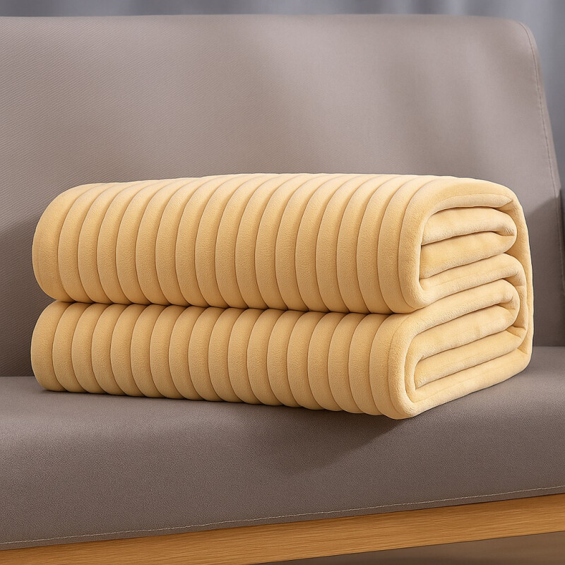Manta Frazada Polar Suave Invierno 2 plazas Abrigada Beige