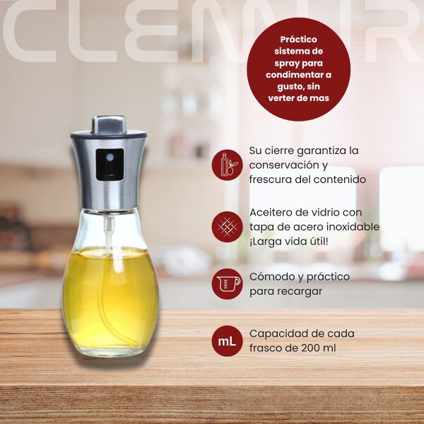 Spray Aceite Vinagre Dispensador Liquidos Rociador Aceitera Pulverizador De Acero Inoxidable Cocina Imback Spray Aceite Vinagre Dispensador Liquidos Rociador Aceitera Pulverizador De Acero Inoxidable Cocina Imback