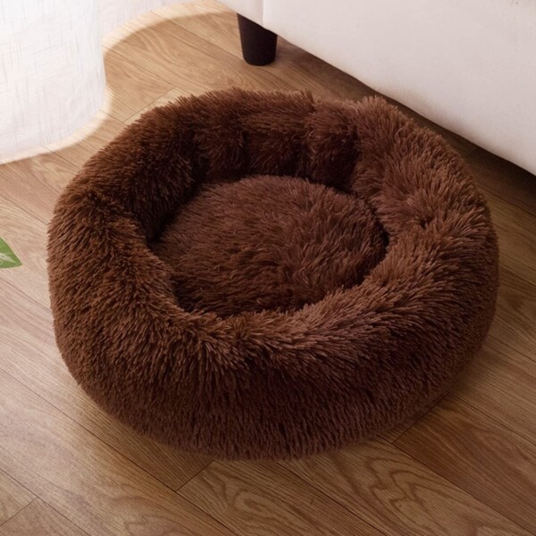 Cucha Cama Colchon Puff Plush 70cm Mascota Antiestress Color Variante MARRON