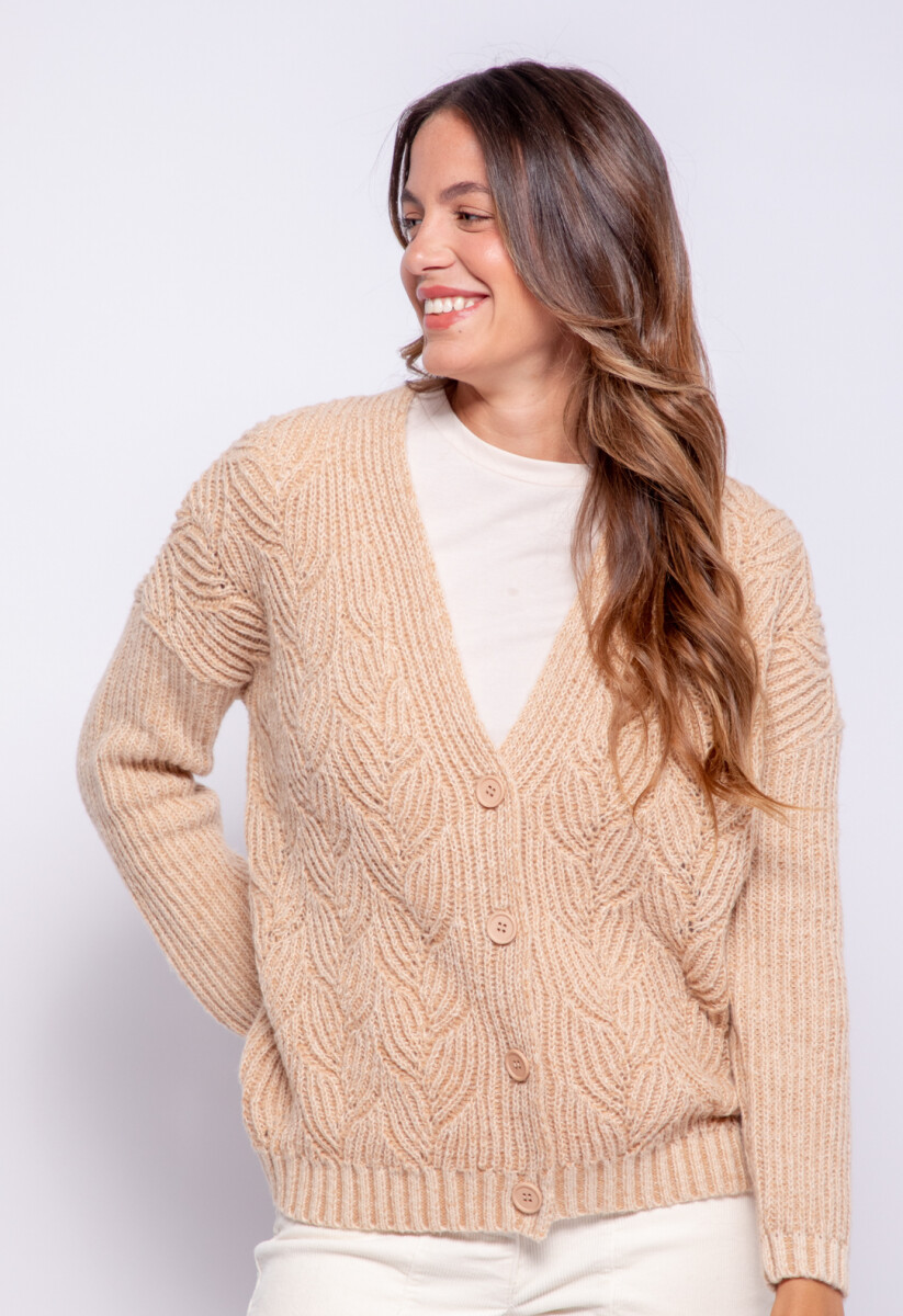 CARDIGAN CHERRY - Beige Oscuro 