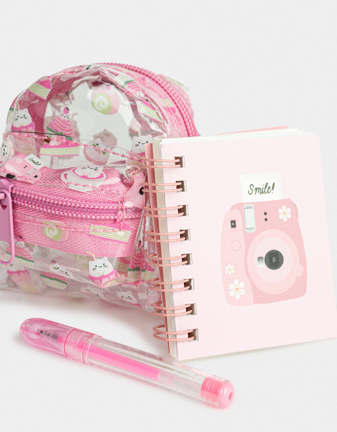 Librería Sets Estampados Set De Librería En Mini Mochilita "matcha Girly" - Combinacion Multicolor