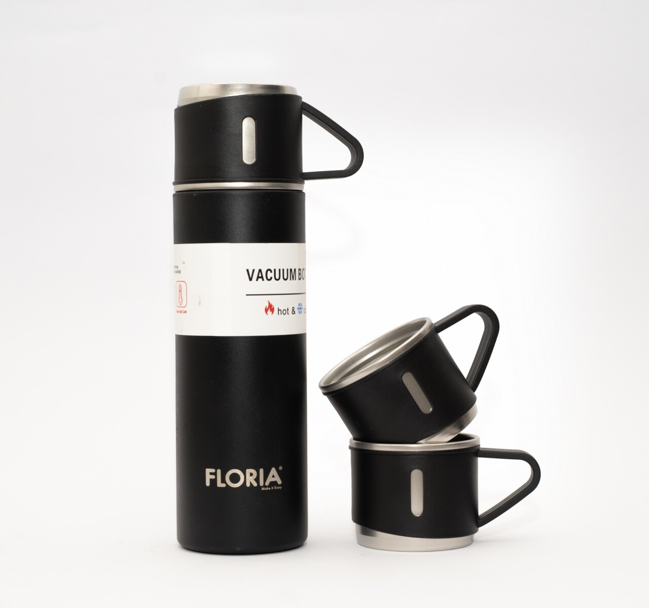 TERMO FLORIA ACERO 750cc PACK CON TAZAS 