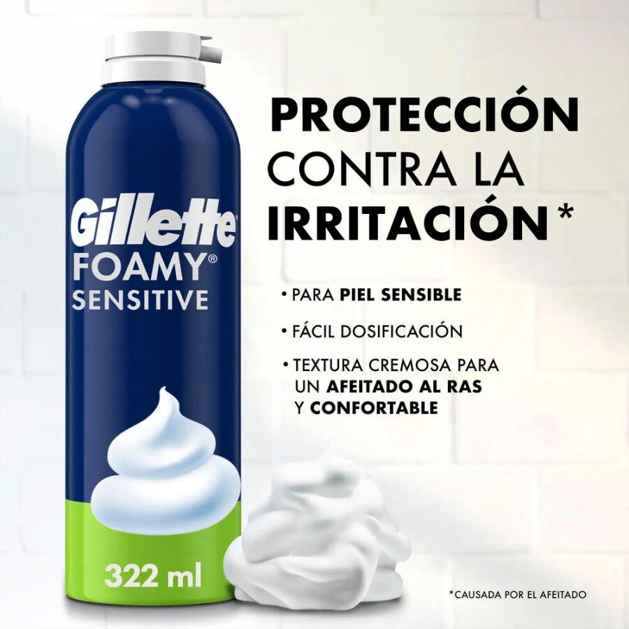 Espuma de Afeitar Foamy Sensitive para Piel Sensible 312 g - Gillette Espuma de Afeitar Foamy Sensitive para Piel Sensible 312 g - Gillette