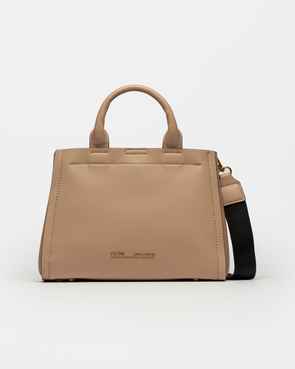 Cartera de Mano Anette Chica en Efecto Cuero Liso - Natural 