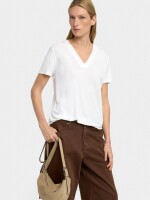 Camiseta Básica Cuello Pico blanco
