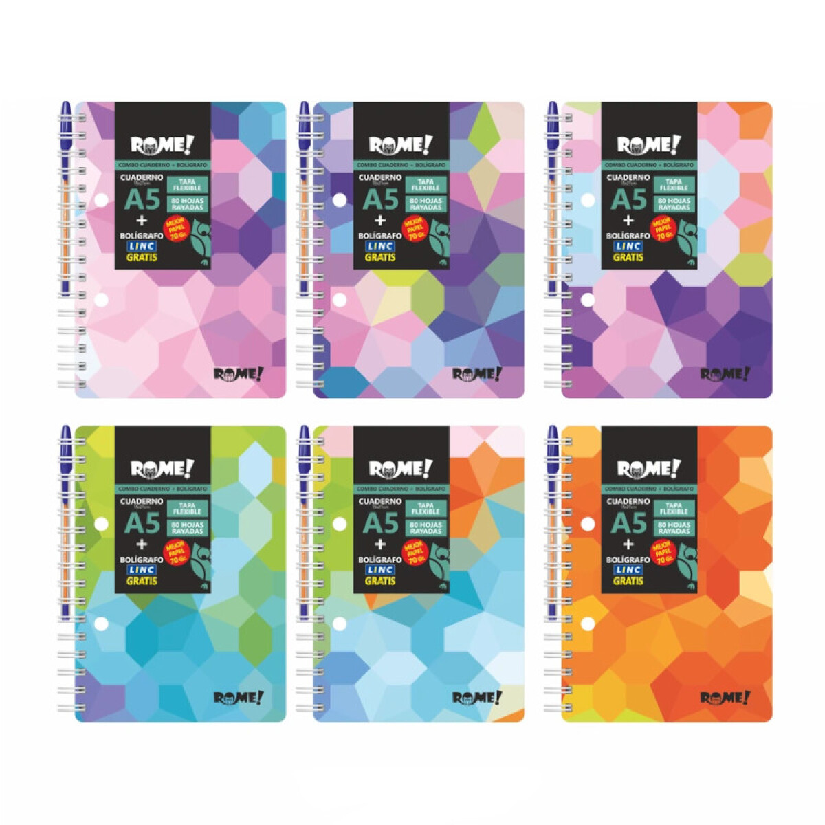 Cuaderno A5 tapa FLEX - ROME - VITRA 