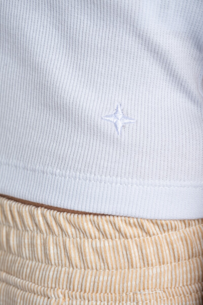 Musculosa Ribb Algodon Elastano Blanco