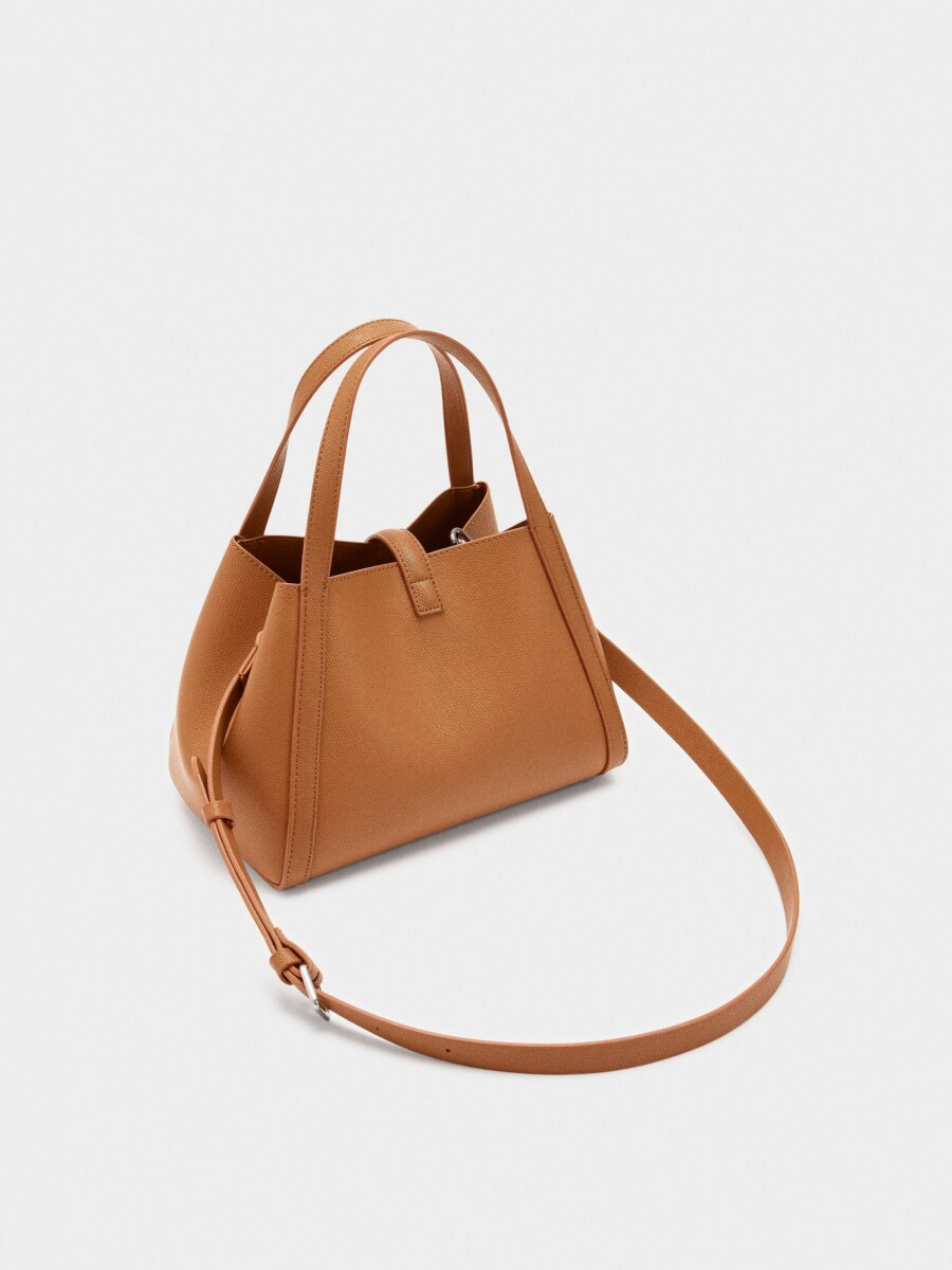 Bolso Tote Con Bolsa Interior naranja