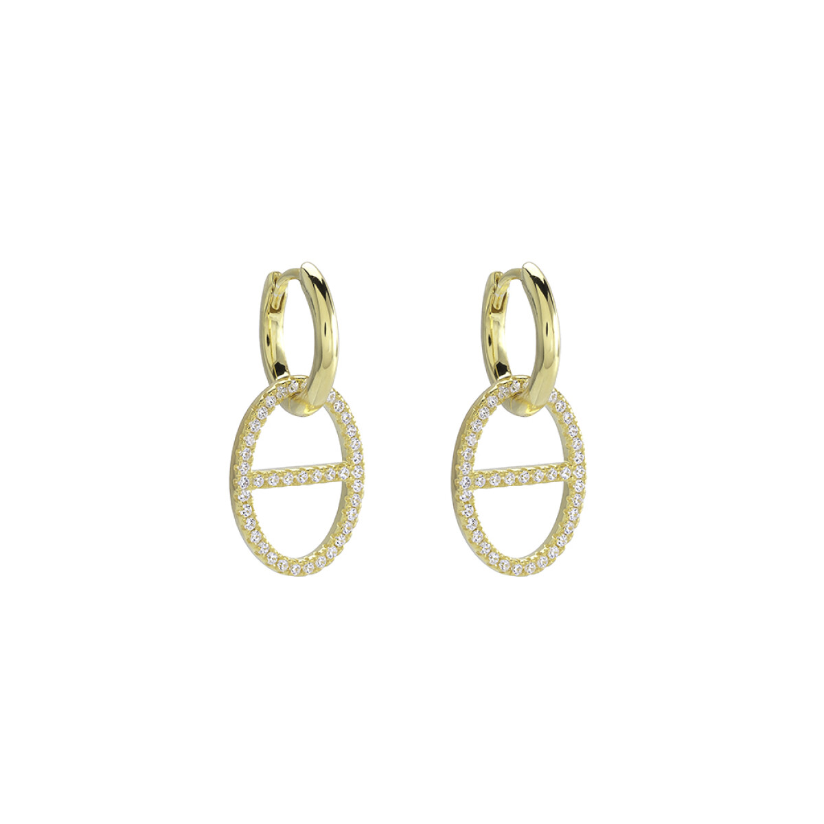 Aros Stormi Gold Oval - Plata y Baño de Oro 