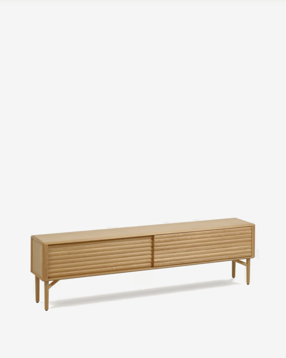 Mueble TV Lenon 200 x 57 cm de madera maciza y - chapa de roble 