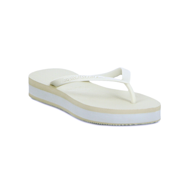 Tropical Brasil Ojota Quadradiha Flattaform De Mujer - Blanco Blanco
