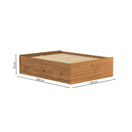 Cama 2 Plazas Linea Naturale C/cajones ROBLE