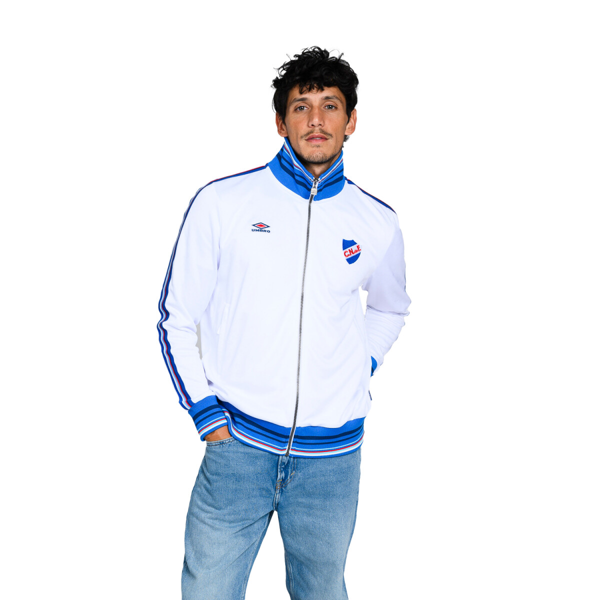 Campera de Hombre Umbro Monogram CNdeF Umbro - Blanco - Azul Real 