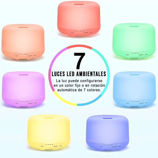 Aromatizador Difusor Humidificador Perfume Luces Led 500 Ml® Variante Color Blanco