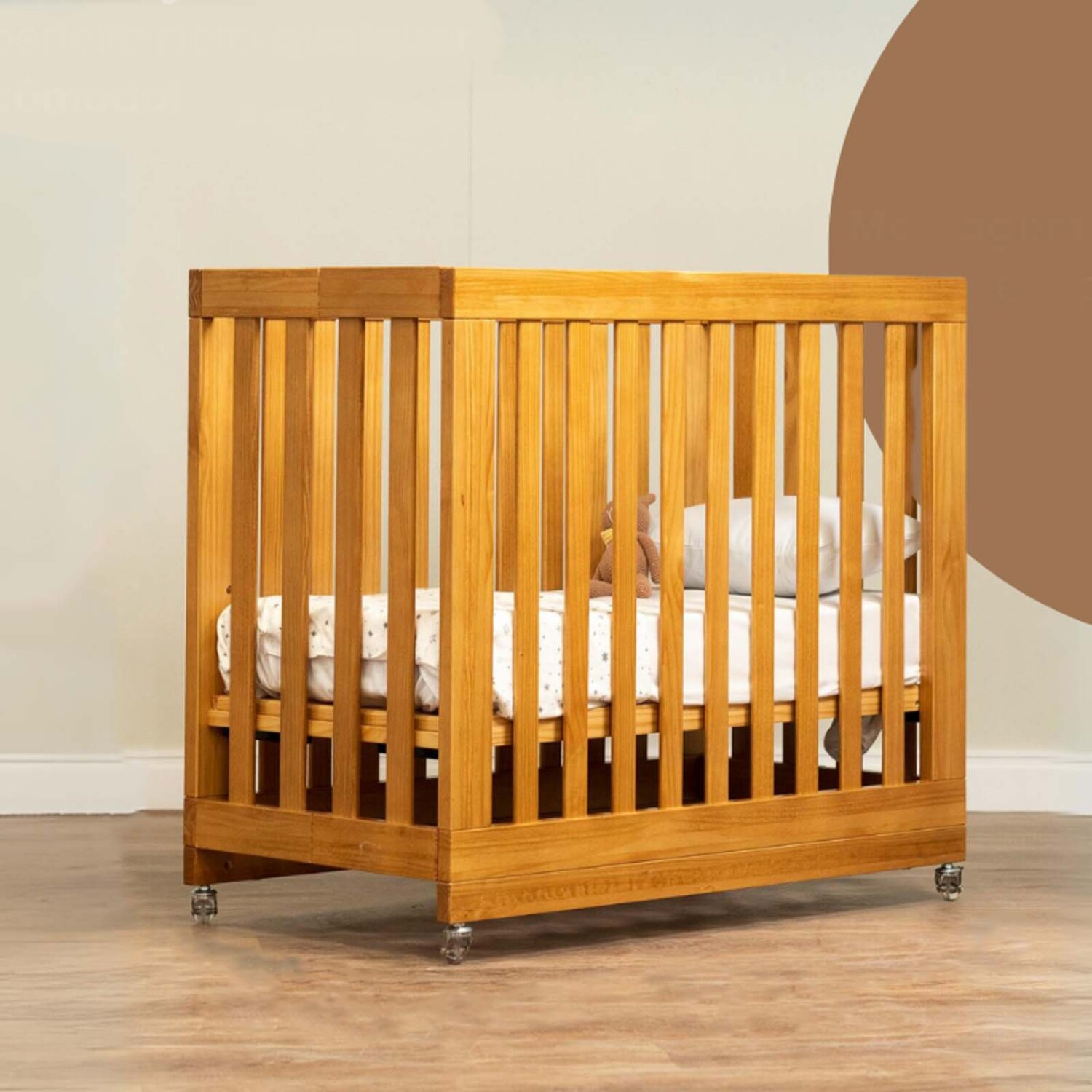 Cuna Plegable Madera Natural beige Amelie Divino