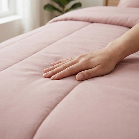 Acolchado 1 Plaza Doble Faz Microfibra Térmico 150 x 230cm - Rosa Salmón Acolchado 1 Plaza Doble Faz Microfibra Térmico 150 x 230cm - Rosa Salmón