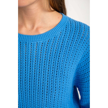 Sweater Texturado Lurex Azul
