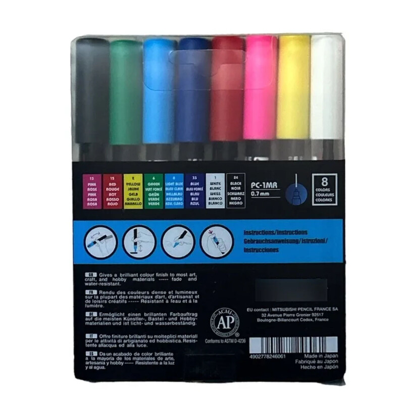 Marcadores Posca PC-1MR 8 colores 0.7 mm Marcadores Posca PC-1MR 8 colores 0.7 mm
