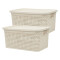 Set x2 Caja simil ratán 4 lts BEIGE