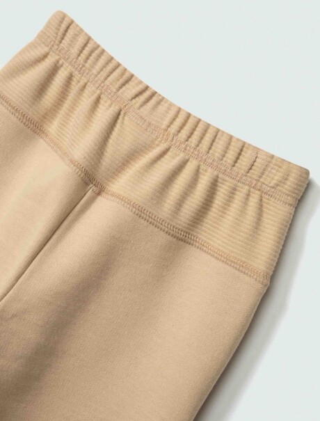 PANTALÓN BABUCHA INFANTIL EN TELA ACANALADA BEIGE