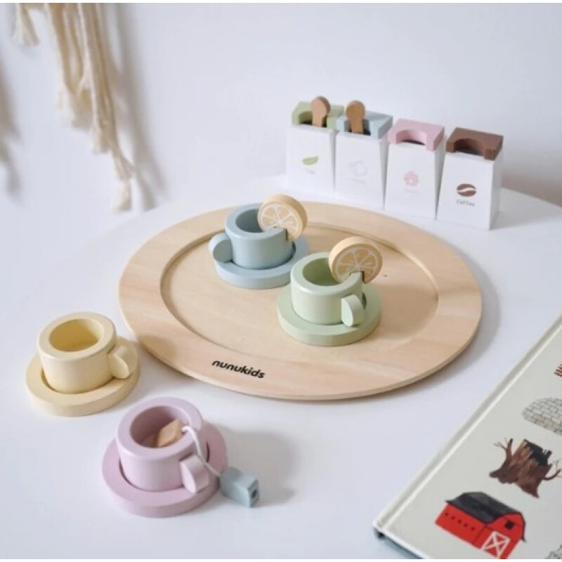 Set juego de té de madera Unica