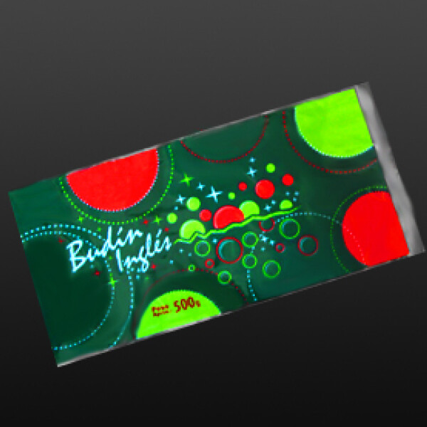 BOLSA PP BUDIN 16 X 40 - 40 M IMPRESA CON MOTIVOS TRANSPARENTE