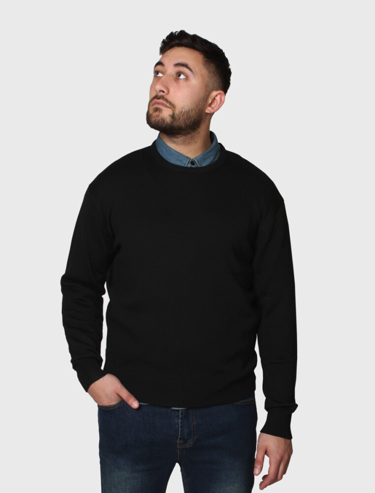 Sweater BPR Cuello Base Negro