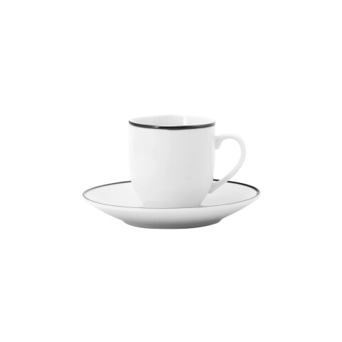 TAZA DE CAFE 90ML C/PLATO BLANCO C/BORDE NEGRO TAZA DE CAFE 90ML C/PLATO BLANCO C/BORDE NEGRO