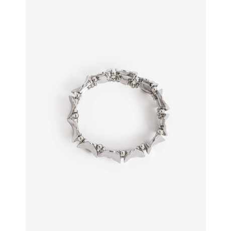 Pulsera Elástica Metal Plateado Rodio