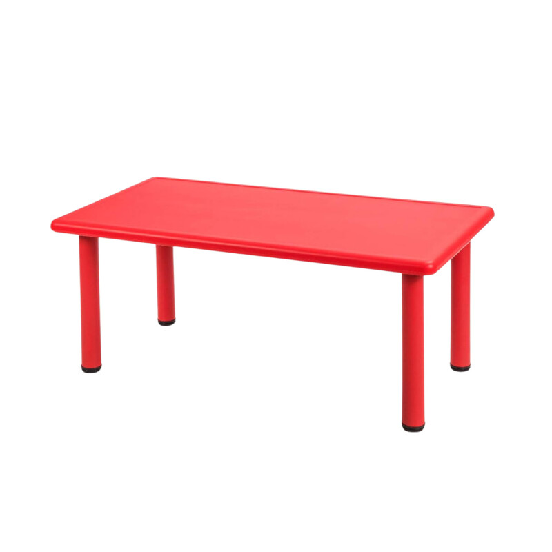 Mesa de plástico niños rectangular 120x60cm Rojo