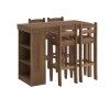 Desayunador Cocina Comedor 4 Bancos Madera Nogal Desayunador Cocina Comedor 4 Bancos Madera Nogal