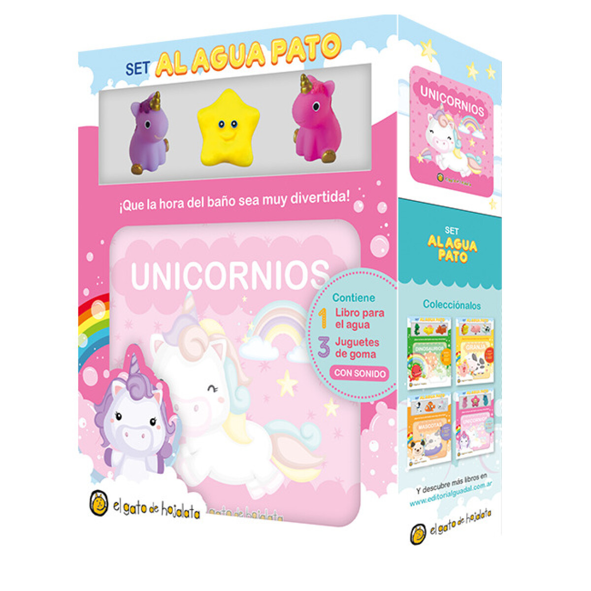 Set Libro Al Agua Pato Unicornios 