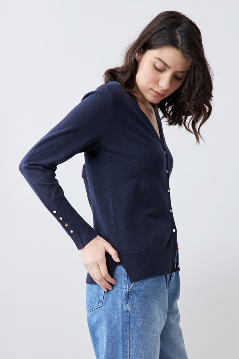 Cardigan escote V azul marino