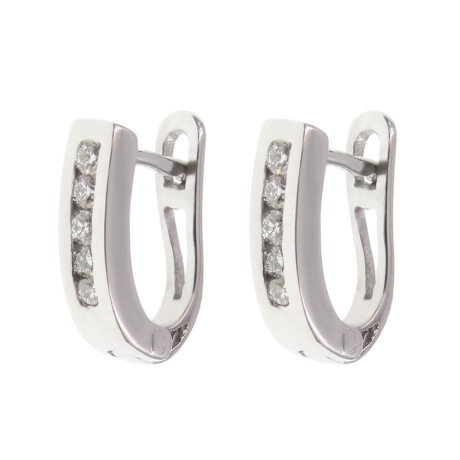 Caravanas - aros Lorena en oro blanco 18k. con brillantes Caravanas - aros Lorena en oro blanco 18k. con brillantes