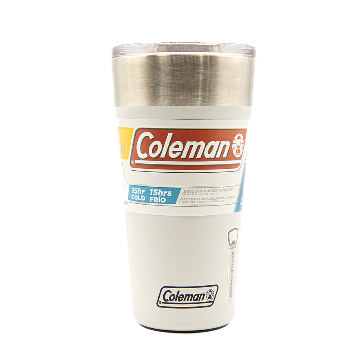 COLEMAN VASO CON TAPA Y ABRIDOR - BLANCO 