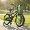 Bicicleta Infantil Rodado 20 Con Rueditas Auxiliares Y Portabotellas Verde