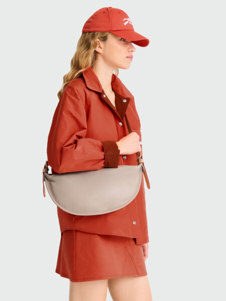 Longchamp - Bolso Cruzado de cuero, Smoothie Gris