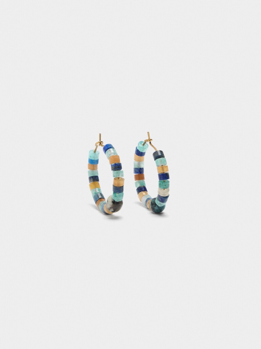 Aros Medianos Con Piedras - multicolor 