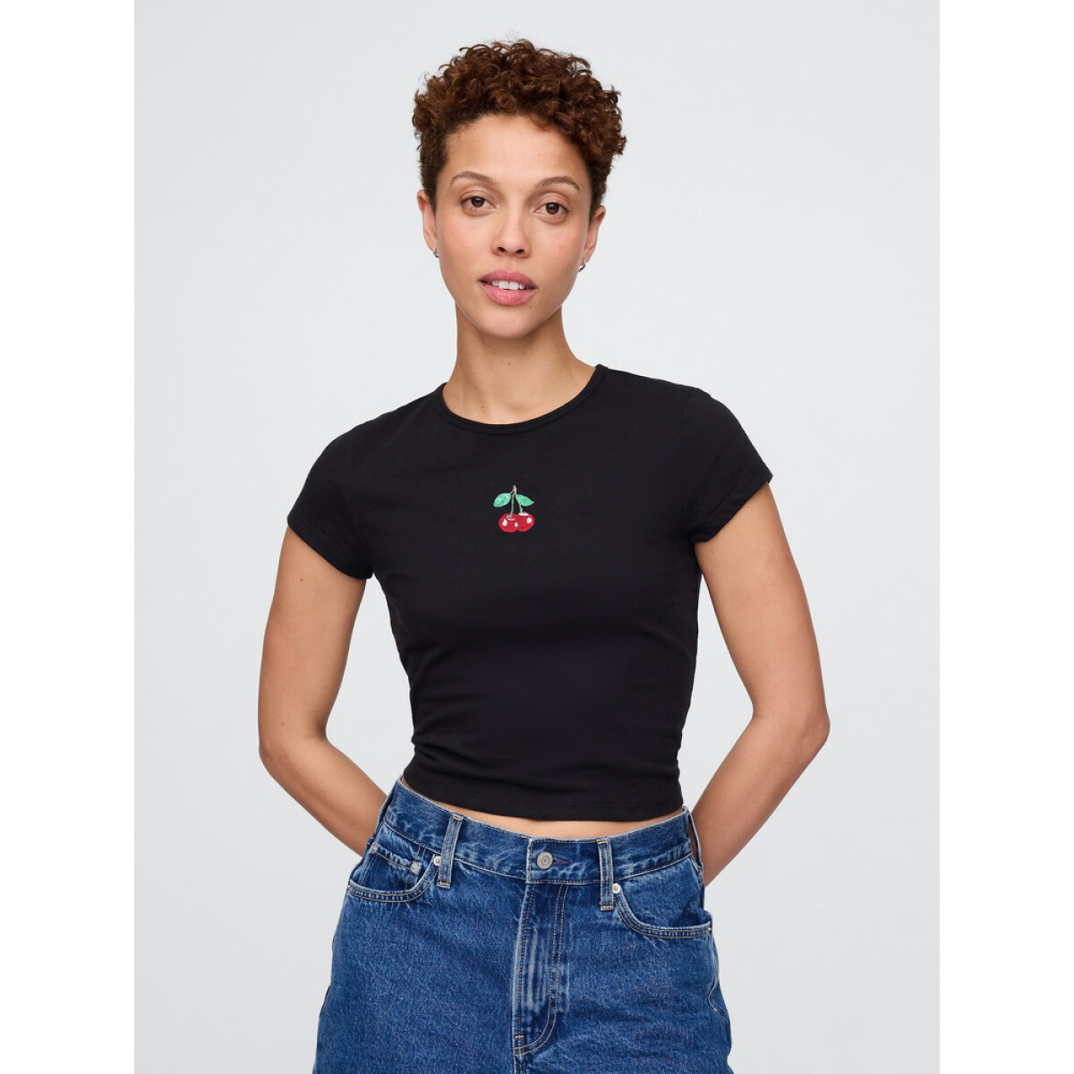 GRAPHICS - SS EVERYDAY JERSEY FITTED CREW - BLACK 