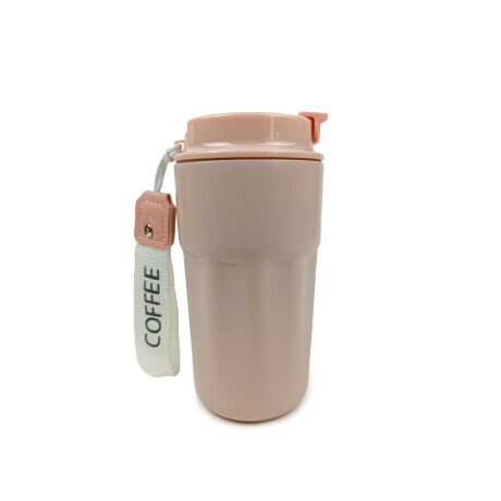 Vaso térmico con asa Rosado