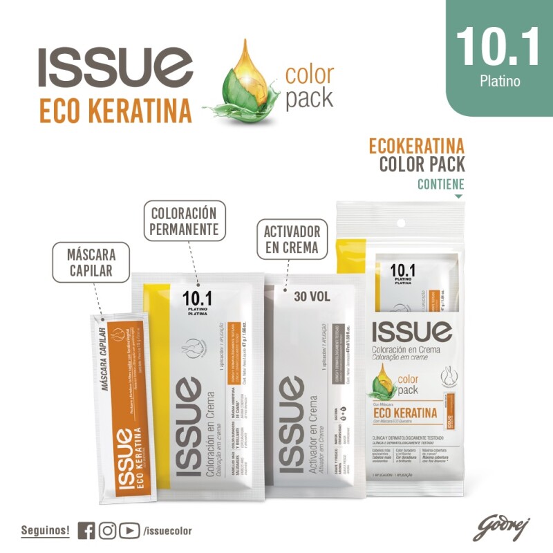 Color Pack Issue Shock Keratina No. 10.1 Platino. 1 Unidad Color Pack Issue Shock Keratina No. 10.1 Platino. 1 Unidad
