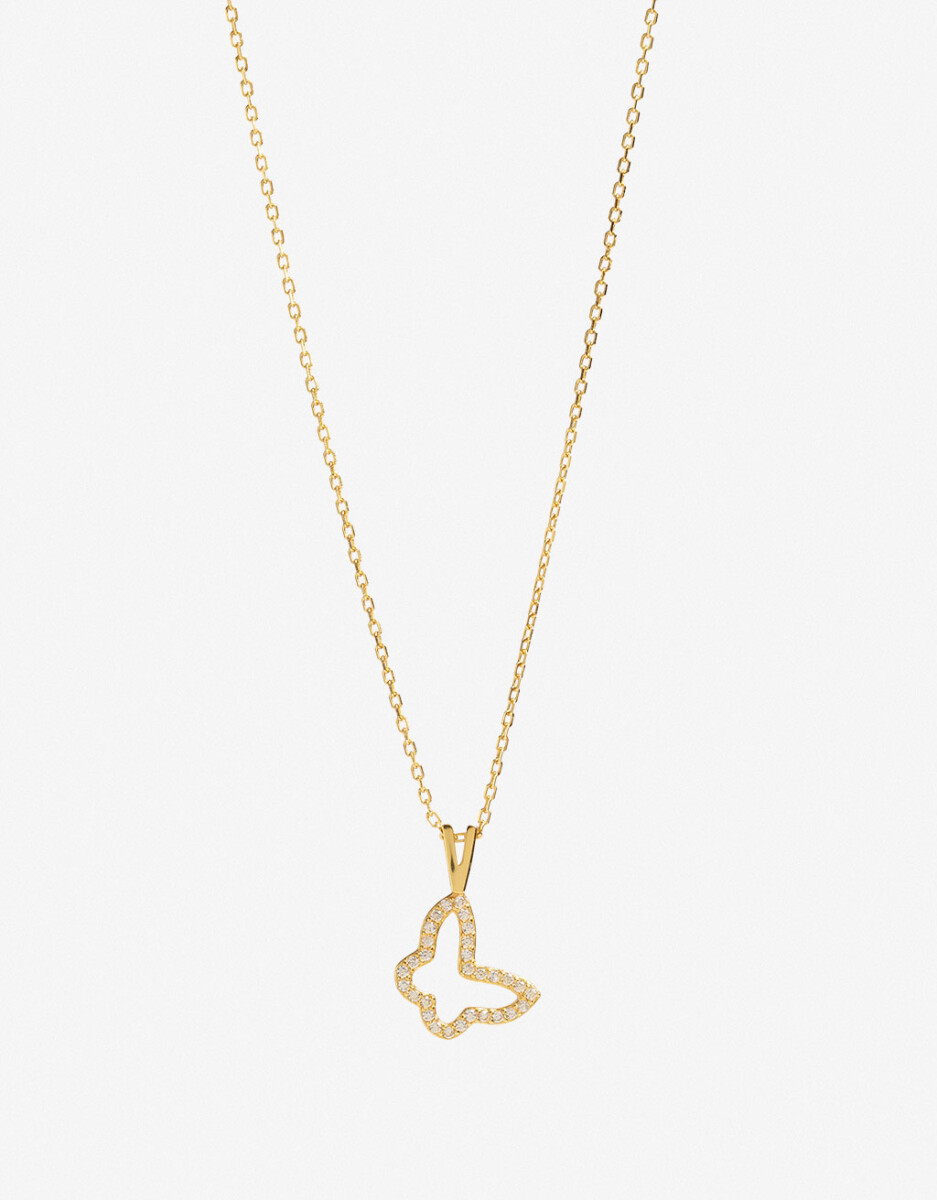 Collar Corto Plata 925 Mariposa 