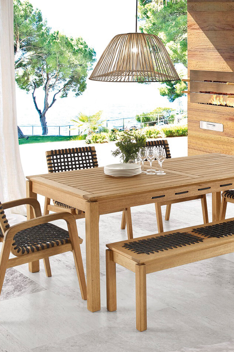 TRACO BANCO BANCO TRACO CUERDA NEGRA 140x37x43CM JATOBA