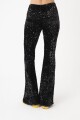 PANTALON FLARE DE LENTEJUELAS. Negro